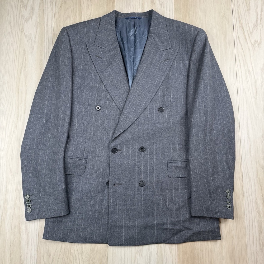 Vintage Canali Milano Mr.Sid Double Breasted Pure Wool Blazer Suit Jacket Sz 40R